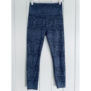 Allfenix Compression Leggings M Medium Blue Snake Skin Print 7/8 Pull-On